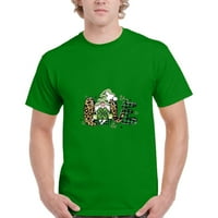 Muška majica s printom na Dan svetog Patrika s kratkim rukavima s okruglim vratom, gornji dio zelene boje;