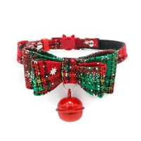 Ogrlica za kućne ljubimce, božićna pahuljica s mašnom, Podesiva ogrlica s remenom za pse za mačke 1kom