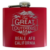 Beale AFB kalifornijski laser ugraviran Istražite suvenir na otvorenom od nehrđajućeg čelika Oz tikvica crvena