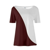 Bazyrey bluza za žene modno modno casual temperament V-izrez labavi geometrijski print majica s kratkim rukavima