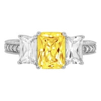 3,28-karatni smaragdni dijamantni prsten od bijelog zlata od 18 karata, veličine 7,75.