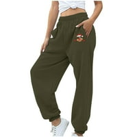 Široke teretne hlače s vezicama i nabranim vezicama Ležerne hlače ženske poslovne Ležerne hlače s elastičnim pojasom