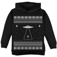 Vanzemaljski snop ružni božićni džemper crni mališani hoodie - 4t