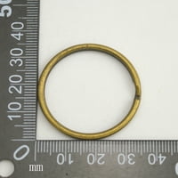 Metalni brončani privjesci za ključeve vanjskog promjera s zakrivljenom površinom, Odvojivi prsten od 50 komada