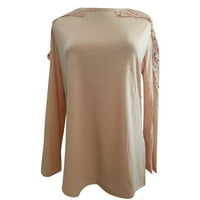 Tking modne ženske vrhove ženske čipke šuplje vrhovi padaju hladne košulje na ramenima dugih rukava bluze ležerne