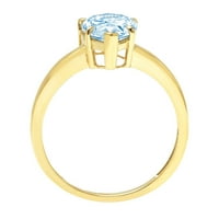 1,0CT CUR CURK BLAVI SImulirani dijamant 18k Angažiranog prstena za angažiranje žutog zlata Veličina 8.5