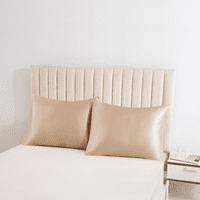 Satenski jastuci Standardni set - kaki jastučići za kosu i kožu, satenski jastučni poklopci s zatvaračem omotnice
