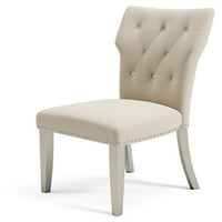Dizajn potpisa Ashleigh Chevanne-moderna stolica za blagovanje s presvlakom od vrhnja sa strane-set od 2 stolice