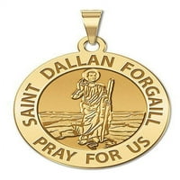 Okrugla vjerska medalja Svetog Dallana Forgale veličine nikla u žutom zlatu od 14 karata