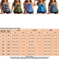 Avamo Ladies Tankini Sets SwingString bez rukava Switch String Dva cvjetna tiskana žena s visokim strukom, bez