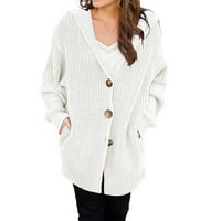 Kardigan za žene, ženski džemper s otvorenim prednjim dijelom, pleteni kaput, zimski kardigan dugih rukava, džemperi