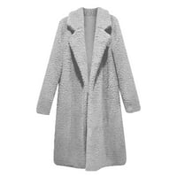 zimski kaputi za žene, ženski modni jednobojni kaputi od ovčje vune srednje duljine dugih rukava, Dugi Kaputi