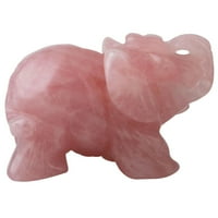 ; ružičasti kristalni slon umjetnički ukras džepni kameni kip životinja kipić povoljan prirodni ružičasti ukras
