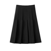 Ženska suknja s visokim strukom, ženska retro šifonska Maksi suknja, Vintage suknje do gležnja, crna suknja s