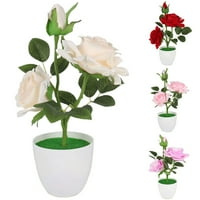 Set modernih umjetnih biljaka u Saksiji za uređenje doma imitacija cvijeta ruže za vjenčanje