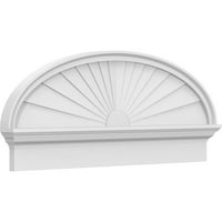 Ekena Millwork 42 W 17-3 8 H 2-3 4 p eliptična Sunburst arhitektonski stupanj PVC kombinacija pedimenta