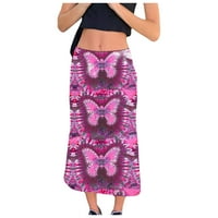 Rasprodaja suknji za žene s printom leptira modna suknja za oblikovanje tijela Plus size 92-om Moda retro vintage