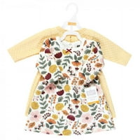 Pamučne haljine za bebe i djevojčice, jesen Botanički, 6 mjeseci