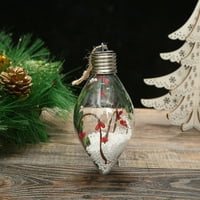 Ružičasti Božićni dekor Božićni ukrasi dvokraka kugla privjesak za božićno drvce kreativna prozirna, svjetlosna